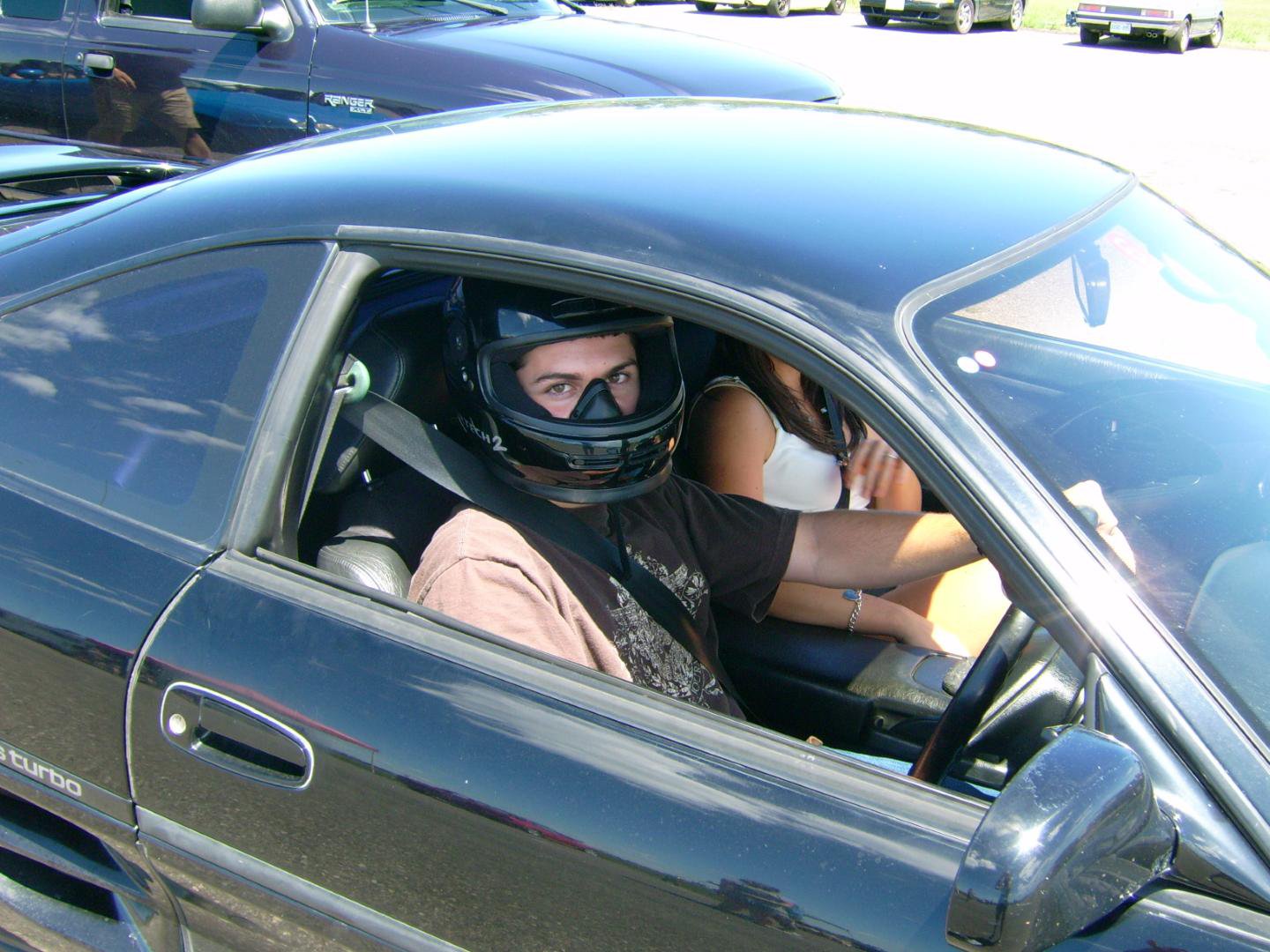 Bill driving his race car A picture of Bill driving his race car